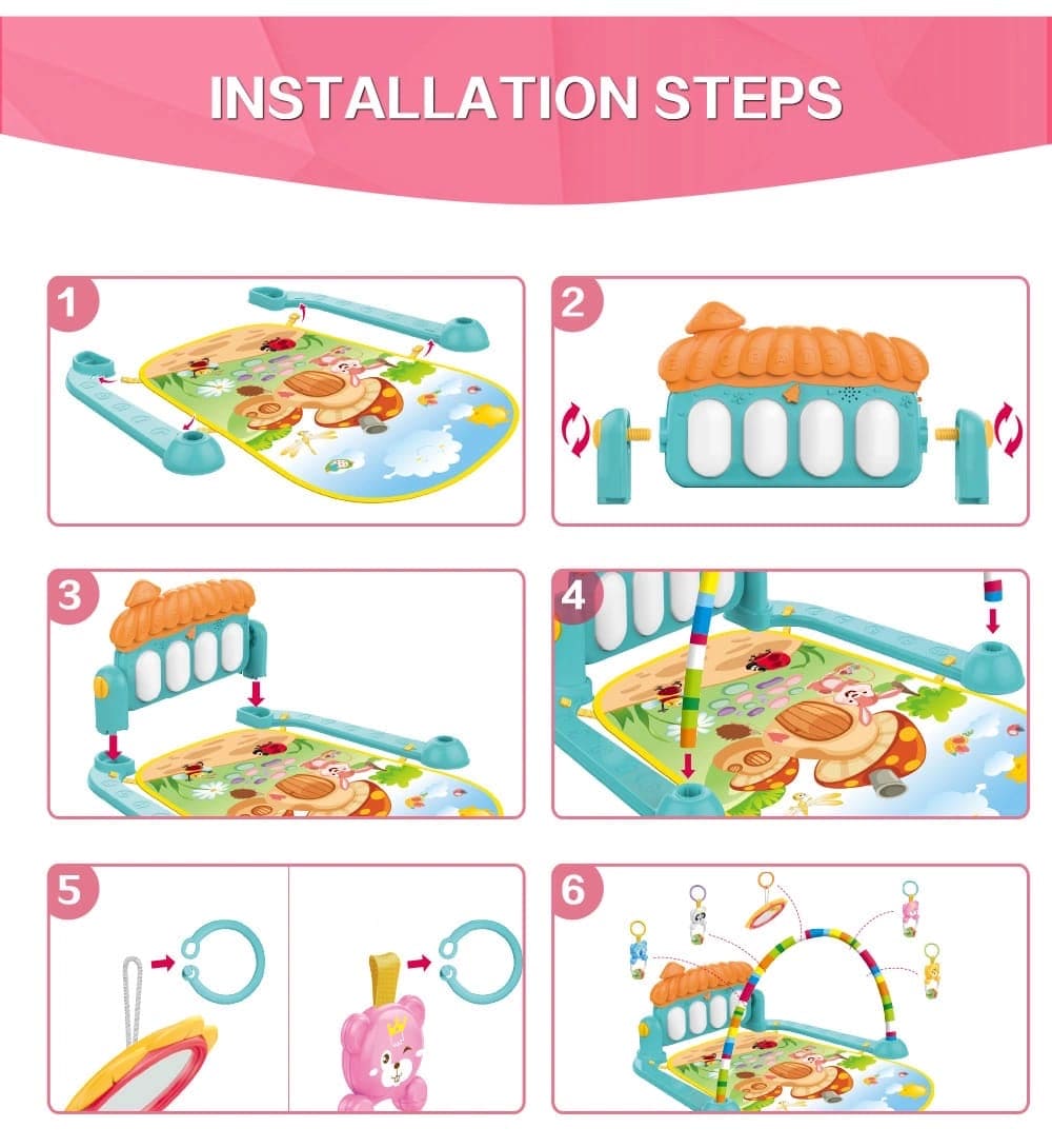 Baby Musical Play Mat, Children's Musical Play Mat, 3 in 1 Baby Play Mat, Carpet Educational Rack Baby Musical Play Mat, Children's Musical Play Mat, 3 in 1 Baby Play Mat, Carpet Educational Rack